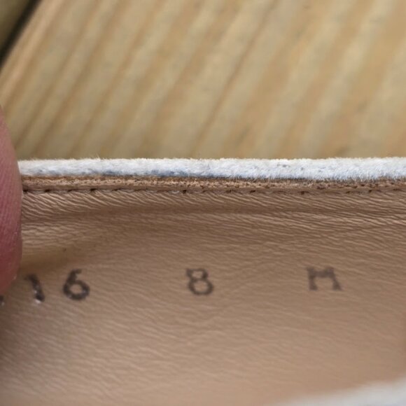 Stuart Weitzman Light Gray and Silver Slip-On Sneakers, Size 8 - Picture 5 of 7